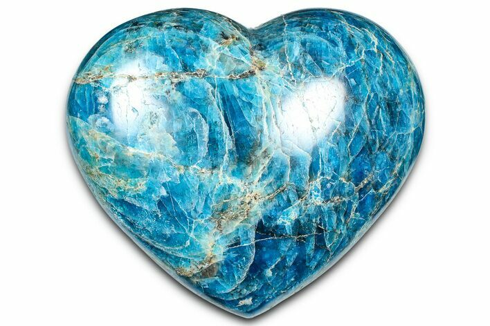 Polished Blue Apatite Heart - Madagascar #361745